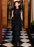 Tiered Ruffle Sleeve Gown