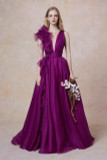 V-Neck Organza Gown