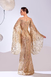 Lace Cape Sleeve Gown