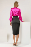 Timeless Silk Blouse with Diamond Blossom Satin Skirt