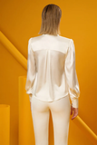 Timeless Silk Blouse with Contemporary Waistcoat and Pants