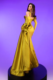 Draped Satin and Crepe  Gown
