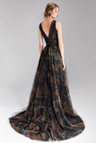 Sleeveless Printed Tulle Dress