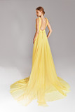 Deep-V Chiffon Gown