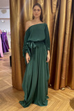 Asymmetrical  Neck Gown