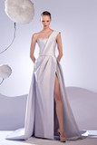 Sleeveless One-Shoulder Gown