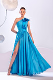 One-Shoulder Crepe Gown