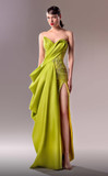 Strapless High Slit  Gown