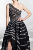 One Shoulder Beaded  Gown