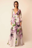 V-Neck Floral Gown