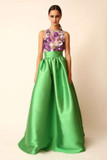 Embroidered Top and Mikado Skirt