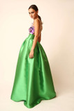Embroidered Top and Mikado Skirt