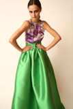 Embroidered Top and Mikado Skirt