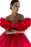 V-Neck Red Ball Gown
