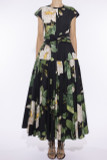 Cap Sleeve Floral Dress