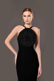 Sleeveless Crystal Flower Dress