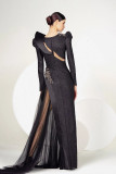 Cut-Out Bodice Side Slit Gown