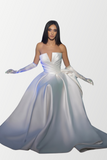 Strapless Off-Shoulder Wedding Dress