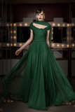 Cap Sleeve Chiffon Gown