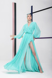 Crepe Georgette Long Sleeve Gown