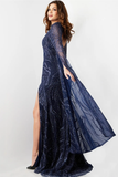 High-Neck Embellished Gown