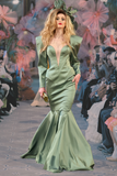 Long Sleeve Mermaid Evening Gown