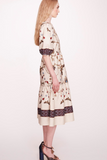 3/4 Sleeve Tiered Midi Dress