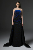 Fully Embroidered Crêpe Gown with Overskirt