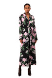 Printed Floral Silk Robe