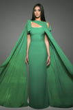 Sleeveless Long Draping Evening Gown