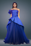 Strapless Draping Evening Gown