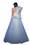 One-Shoulder Organza & Tulle Gown