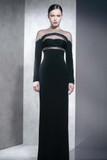 Embellished Illusion Neck Column Gown