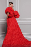Strapless Flared Gown with Cape