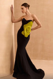 Strapless Sweetheart Flared Gown with Floral