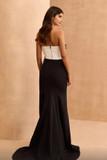 Strapless Sculpted Gown with Train