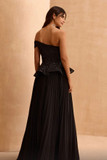 Embellished Bodice Peplum Gown