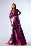 Single Off-Shoulder Ruched Gown