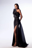 Strapless Floral Bodice Evening Gown
