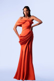 Off-Shoulder Draping Evening Gown