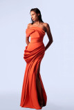 Off-Shoulder Draping Evening Gown