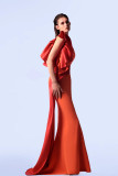 Sleeveless Ruched Draping Gown