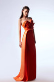 Sleeveless Ruched Draped Gown