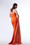 Sleeveless Ruched Draped Gown
