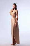 One-Shoulder Embroidered Evening Dress