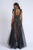 Rayure Crystal Embroidery Tulle Gown