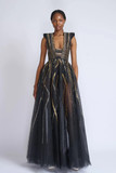 Rayure Crystal Embroidery Tulle Gown