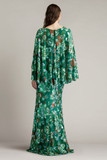 Elil Sequin Tulle Cape Overlay Gown