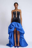 Onyx-Velvet Strapless Gown with Train