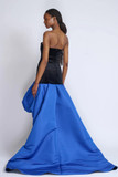 Onyx-Velvet Strapless Gown with Train